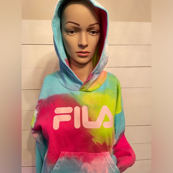 NWOT - FILA tie dye hoodie with glitter emblem - Picture 3 of 5